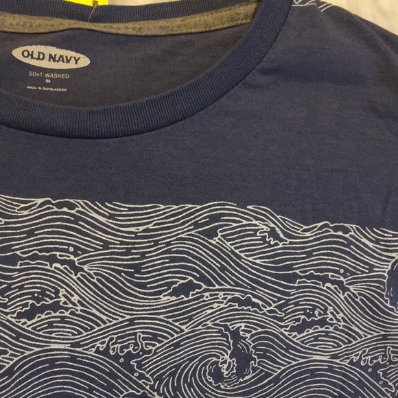 Rolling Ocean Waves Mens Shortsleeved Tee Size Medium Soft Wash Old Navy Resale - Picture 8 of 13